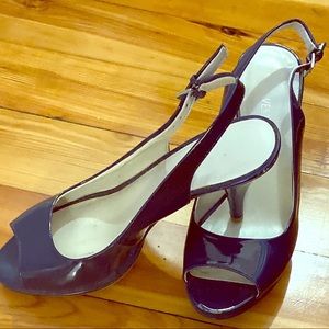 NINE WEST Blue Slingback Heels